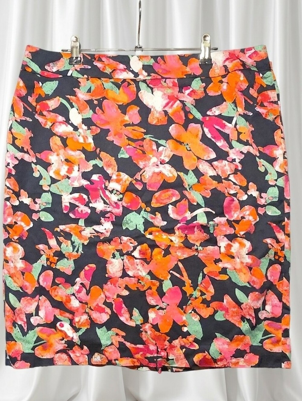 Ann Taylor Black "Wild Blooms" Pencil Skirt.